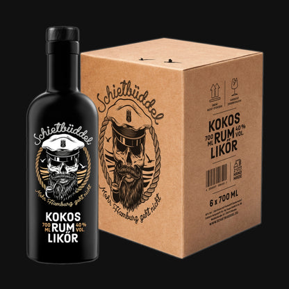 6er Set Schietbüddel Kokos Rum Likör 0,7 l