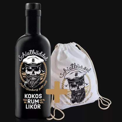 Schietbüddel Kokos Rum Likör 0,7l + Stoffbeutel
